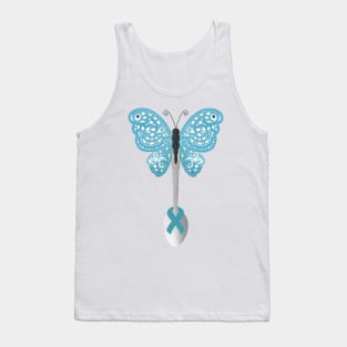 Butterfly Spoon Awareness Ribbon! (Blue) Tank Top